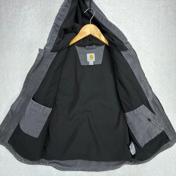 Carhartt Knoxville Hooded Vest Fleece Lined Mens Medium 101687 029 Shadow Gray - Picture 3 of 10